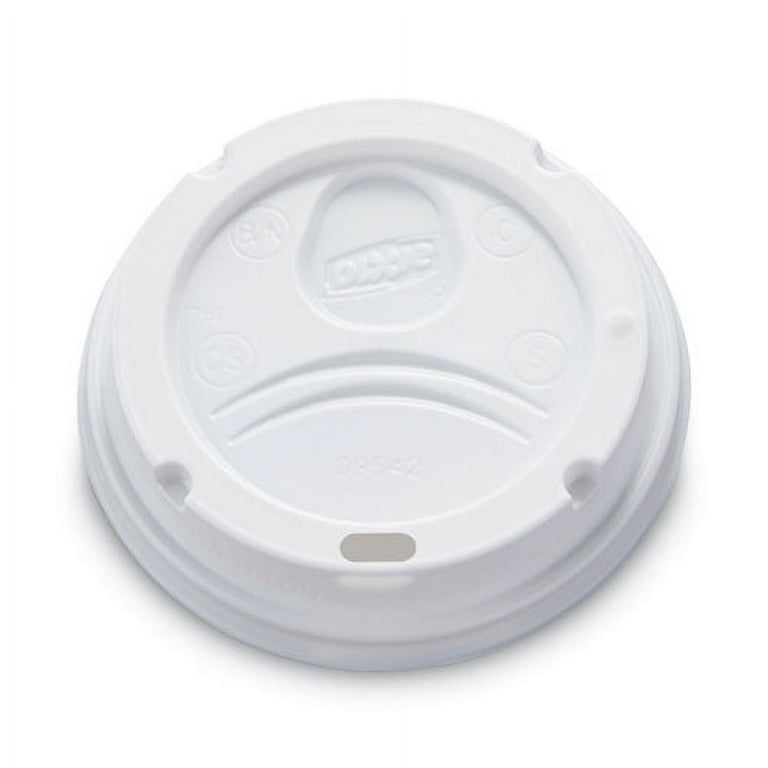 Dome Drink-Thru Lids, Fits 10 oz to 16 oz PerfecTouch; 12 oz to 20 oz WiseSize Cup, White, 50/Pack Dome Drink-Thru Lids, Fits 10 oz to 16 oz PerfecTouch; 12 oz to 20 oz WiseSize Cup, White, 50/Pack