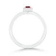 thumbnail image 2 of ANGARA Natural Square Ruby Stackable Ring with Diamond Halo in 14K White Gold for Women (Size-3mm) | July Birthstone, Birthday, Anniversary, Jewelry Gift for Women | Natural Ruby Ring, 2 of 8