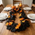 thumbnail image 2 of Kdkad Halloween Black Maple Leaf Vines, Artificial Fall Garland, Flexible Foliage Hanging Vines, Halloween Decorations for Porch, Fireplace, Railing, Table, Halloween Party Decor, 69In, 2 of 7