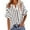 Coffee, variant on Women's Trendy Daily Striped Loose Comfy Blouse Tops Women's Fashion Short Sleeve V-Neck Casual Button Pocket Blouses Shirts