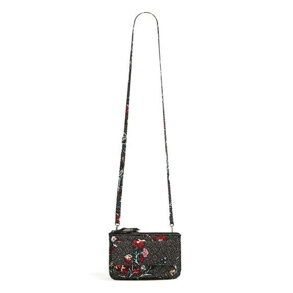 Vera Bradley Women's Cotton RFID Wallet Crossbody in Perennials Noir Dot