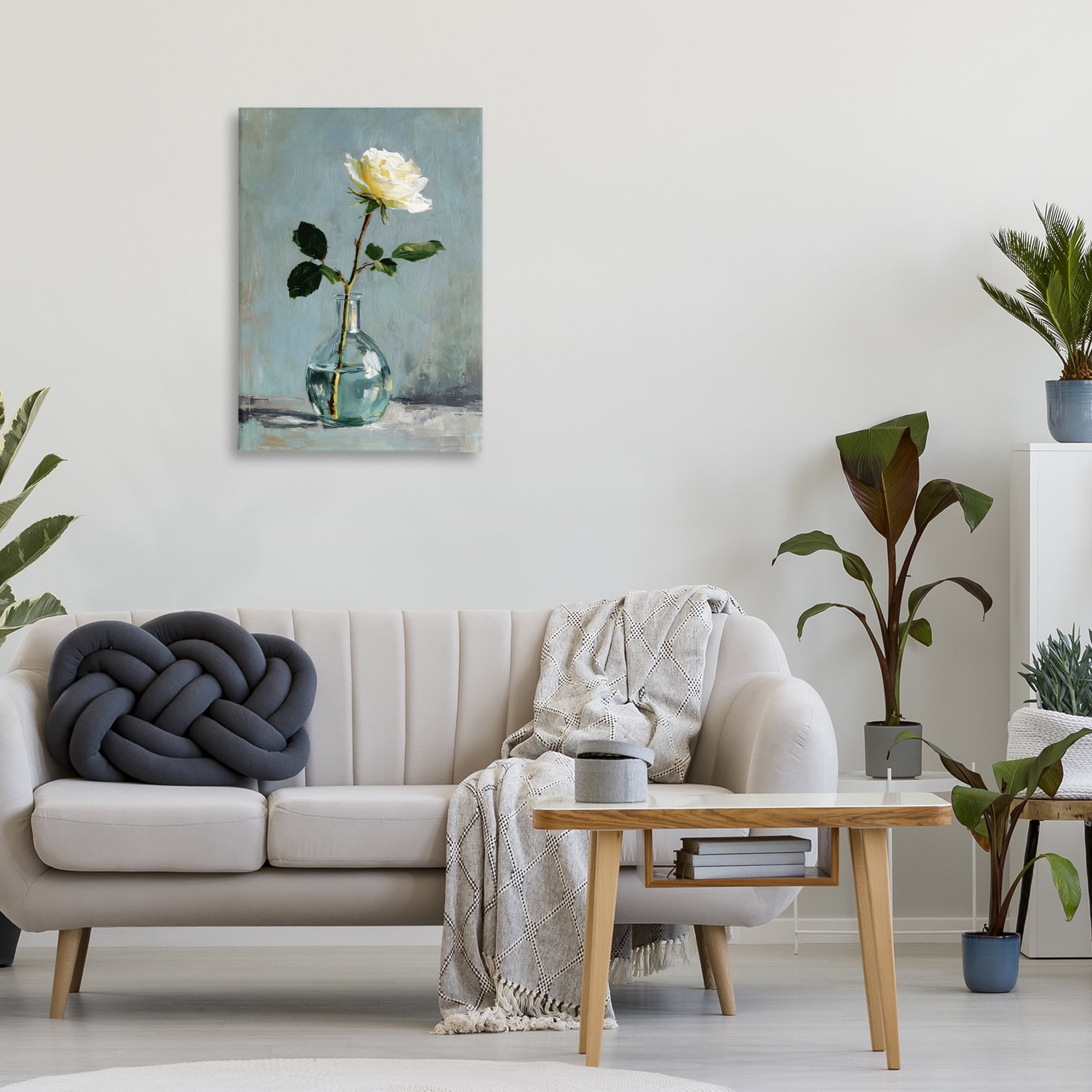 Stupell Industries Sweet White Rose in Vase Canvas Wall Art, design by Petal Prints Design