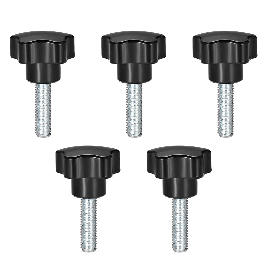 5Pcs Star Knobs Grips M10 x 25mm Male Thread Steel Zinc Stud