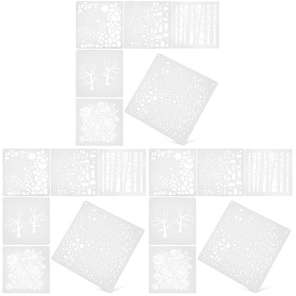 unbranded 18 pcs  Painting Stencils Reusable Drawing Templates Tree Geometric Figures Stencils