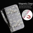 thumbnail image 5 of Case for Motorola MOTO E32 Cover Magnetic 3D Pattern Wallet Flip Case With Strap - Flower, 5 of 5