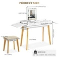 thumbnail image 3 of JanflyHome Vanity Desk with Mirror and Lights, Vanity Table for Girls Women Bendroom, Dressing Table with Stool, Modern, White, 3 of 11