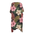thumbnail image 2 of HELLHERO Polyester Women Long Beach Cover Up for Swimwear for Pool Casual Loose Cardigan Breathable Pink Hibiscus, 2 of 6