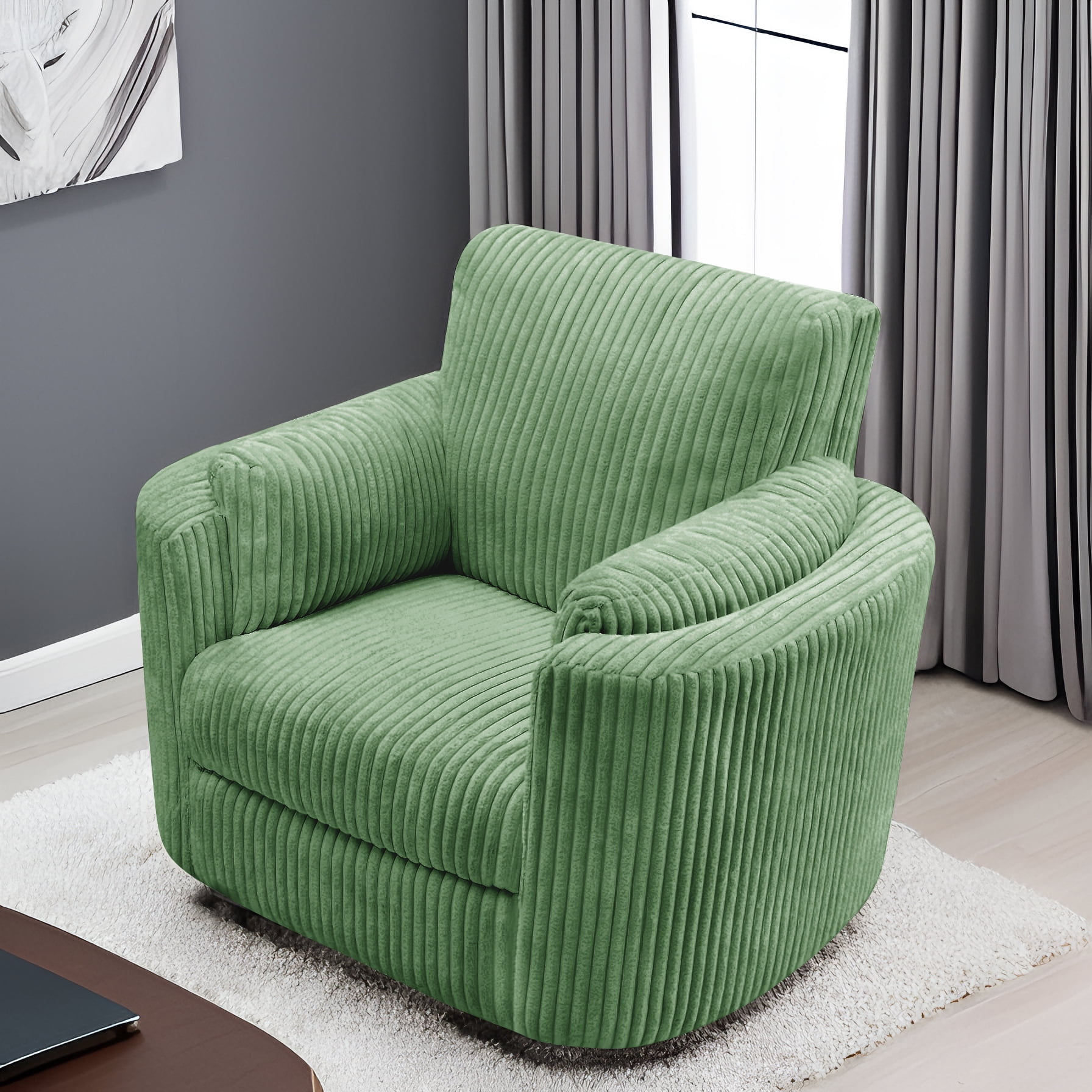 Cynefin Power Recliner Swivel Rocking Nursery Glider Rocker Chair with Headrest, USB and Type-c Port, Corduroy Electric Reclining Sofa Chair Arm Chair for Living Room