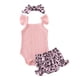 thumbnail image 1 of Conjunto de ropa de verano para niña bebé, Pelele de algodón tejido con volantes a la moda para recién nacido, pantalones cortos, diadema con lazo, 3 uds., trajes para niños pequeños Tan Jianjun unisex, 1 of 2
