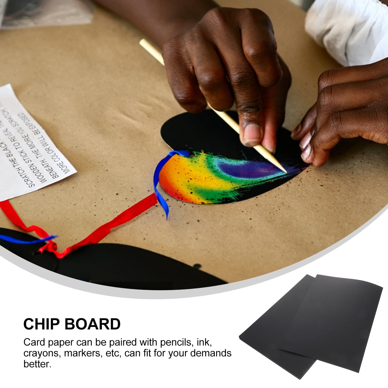 100 Sheets Black Thick Cardboard Hard Painting Handmade (a4 (180g) 100pcs) Paper Cardstock Greeting Drawing Student