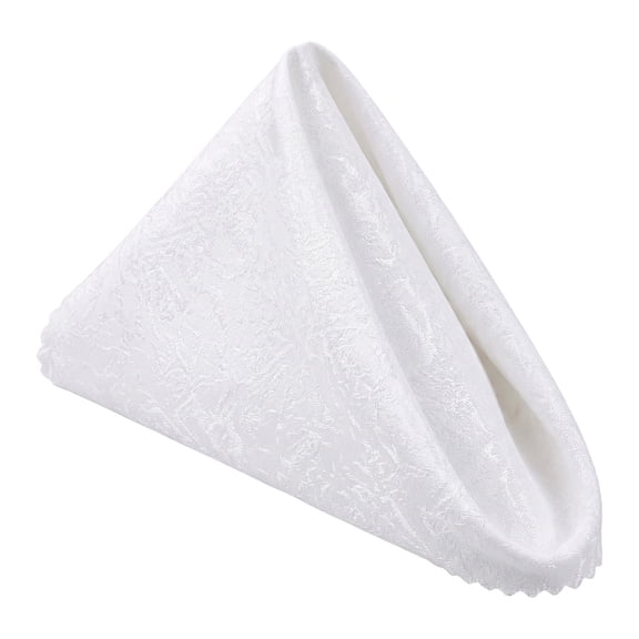 12 Pack Cloth Napkins, Jacquard Washable and Reusable Table Dinner Napkins for Restaurant, Weddings, Event and Parties White 19x19inch