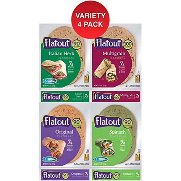 Flatout Light Wraps Assortment 4 Pack, Try All Flavors Original