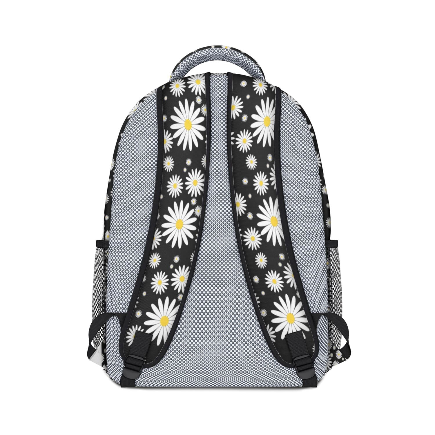 Wildflower Daisy Pattern Student Backpack - Lightweight & Stylish for Daily Commute