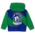 thumbnail image 2 of Toddler Mitchell & Ness Blue/Green Minnesota Timberwolves Big Face Oversized Pullover Hoodie & Pants Set, 2 of 5