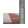 thumbnail image 4 of Unique Loom Outdoor Striped Collection Area Rug - Distressed Stripe (6' 1" Round Rust Red/Gray), 4 of 6