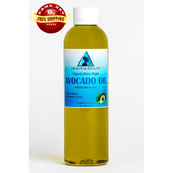 Avocado Oil Extra Virgin Organic Unrefined Cold Pressed Raw Natural Pure 4 oz