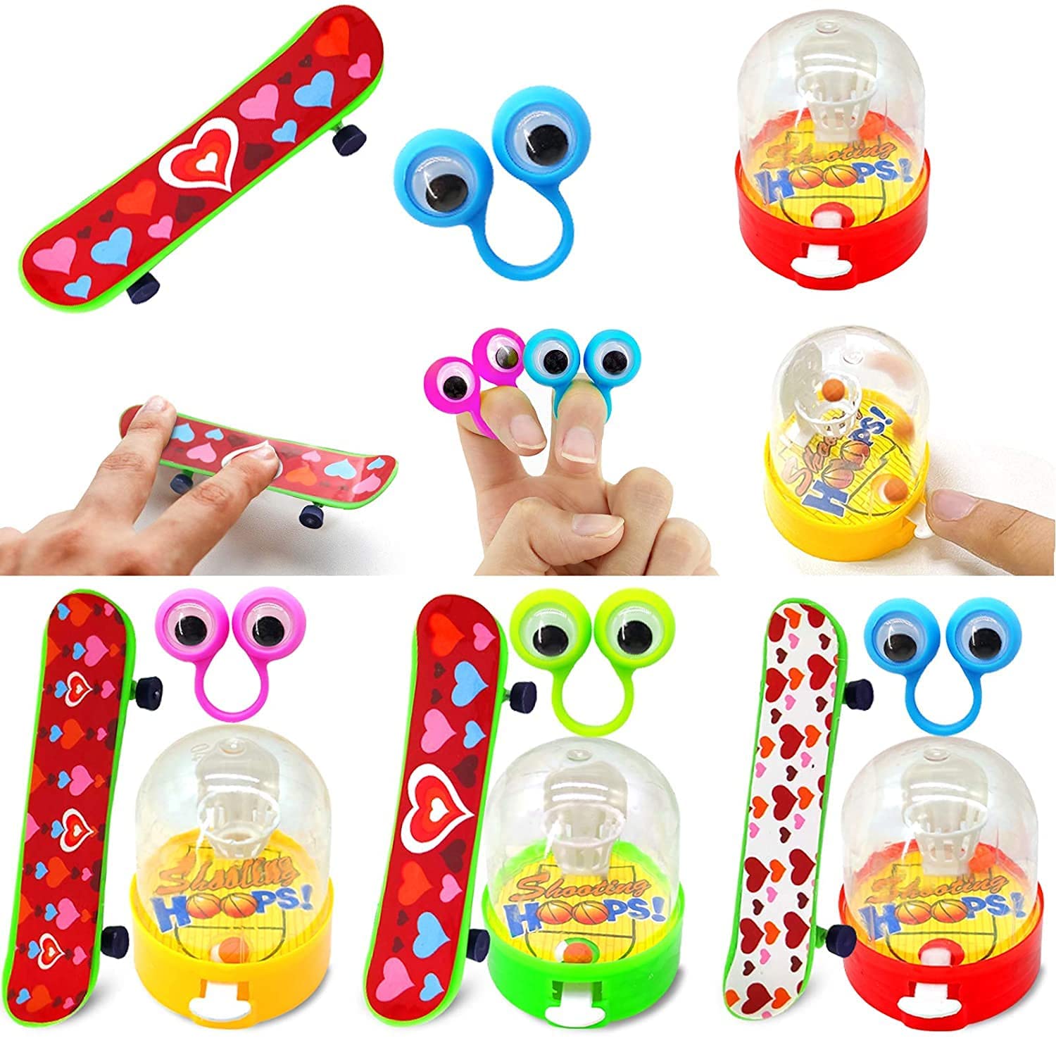 28 Packs Party Favors for Kids Toy 4 in 1 Bag Cards Skateboard