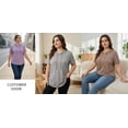 thumbnail image 6 of Cuteduck Plus Size Hoodies for Women Short Sleeve V Neck Pullover Drawstring Tops Loose Fit Casual Sweatshirts 1X-5X, 6 of 9