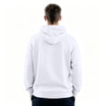 thumbnail image 4 of Mens Basic Blank Fleece Hood Pullover, Front Kangaroo Pocket Long Sleeve Top, Sports Casual All Season Outfit White M, 4 of 8