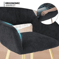 thumbnail image 5 of MoNiBloom Upholstered Dining Chairs Set of 2, Kitchen Chairs with Metal Legs, Modern Fabric Small Accent Arm Chairs, for Living Dining Room, Black, 5 of 9