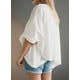thumbnail image 5 of Tops Dokotoo Summer para mujer, talla grande, manga corta, color blanco, 5 of 6