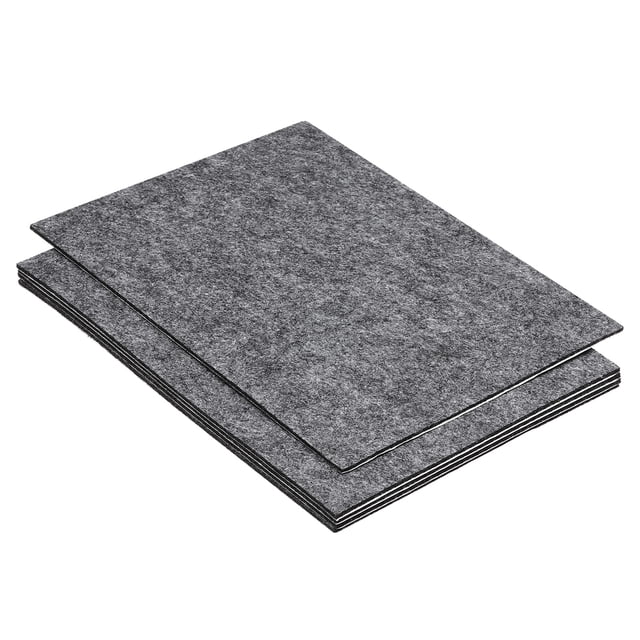 Uxcell Base de lámpara de fieltro de 12x8 pulgadas, paquete de 5, grosor de 2mm, fieltro rectangular suave con respaldo antideslizante gris