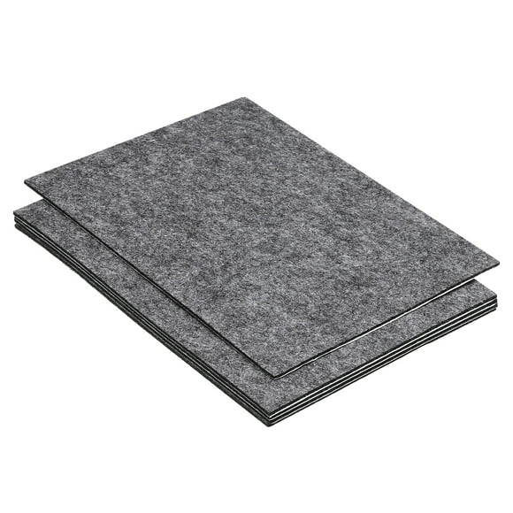 Uxcell Base de lámpara de fieltro de 12x8 pulgadas, paquete de 5, grosor de 2mm, fieltro rectangular suave con respaldo antideslizante gris