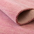 thumbnail image 4 of 4' x 5.5' Solid Pink Hand Knotted Wool Area Throw Rug, 4 of 6