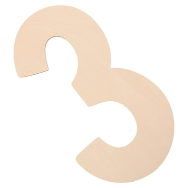 Wooden Number Plaque for Decor Unfinished Beige Wood Large DIY Embellishments for Home and Event 7.5 inches