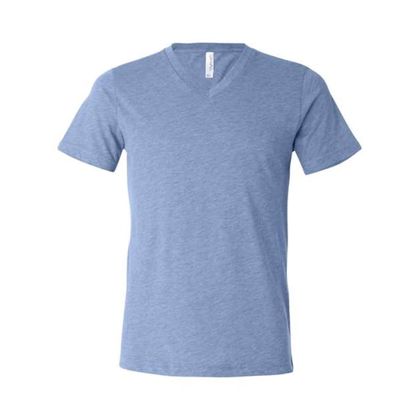 Camiseta de manga corta con cuello en V Triblend unisex de Bella + Canvas XS AZUL TRIBLEND bella lienzo 3415