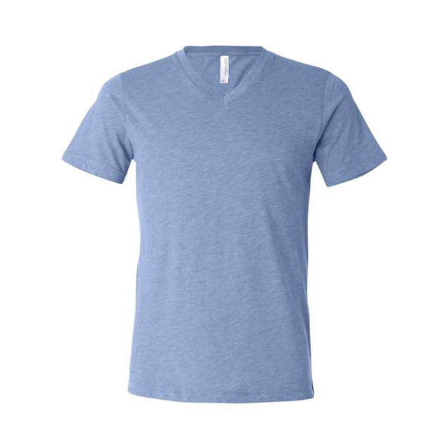 Camiseta de manga corta con cuello en V Triblend unisex de Bella + Canvas XS AZUL TRIBLEND bella lienzo 3415