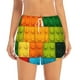 thumbnail image 2 of Balery Colorful Building Blocks Pantalones cortos deportivos para mujer con forro y dos bolsillos, elásticos, para entrenamiento, gimnasio, yoga-Small, 2 of 7
