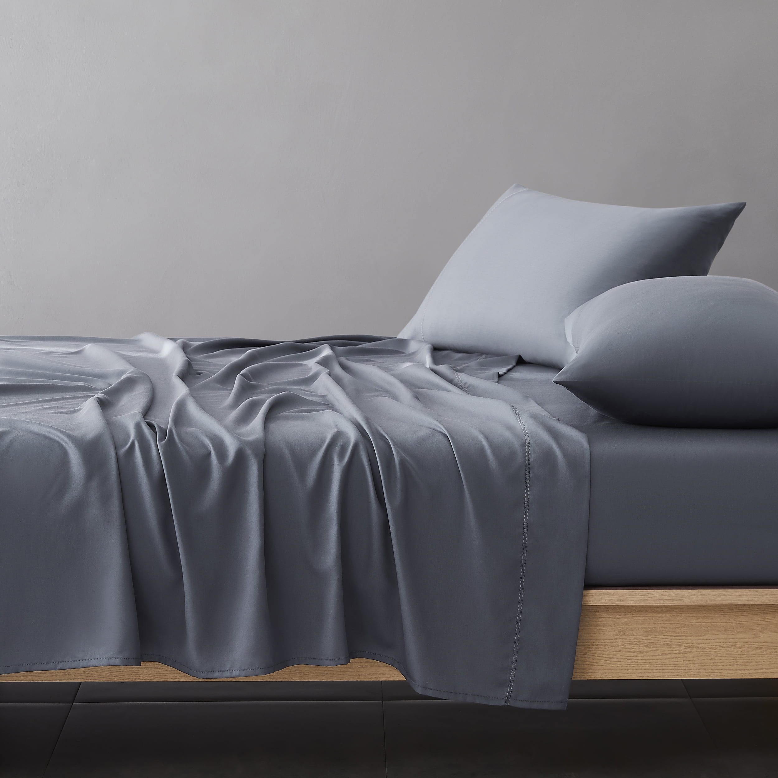 Allswell 6-Piece 300 Thread Count Dark Gray Cotton Lyocell Blend Bed Sheet Set, Queen