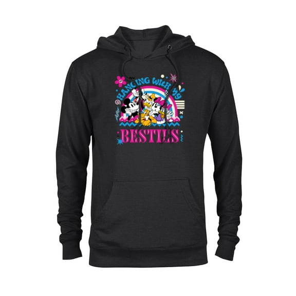 Mickey and Friends Hanging with My Besties - Pullover Hoodie for Adults - Customized-Black