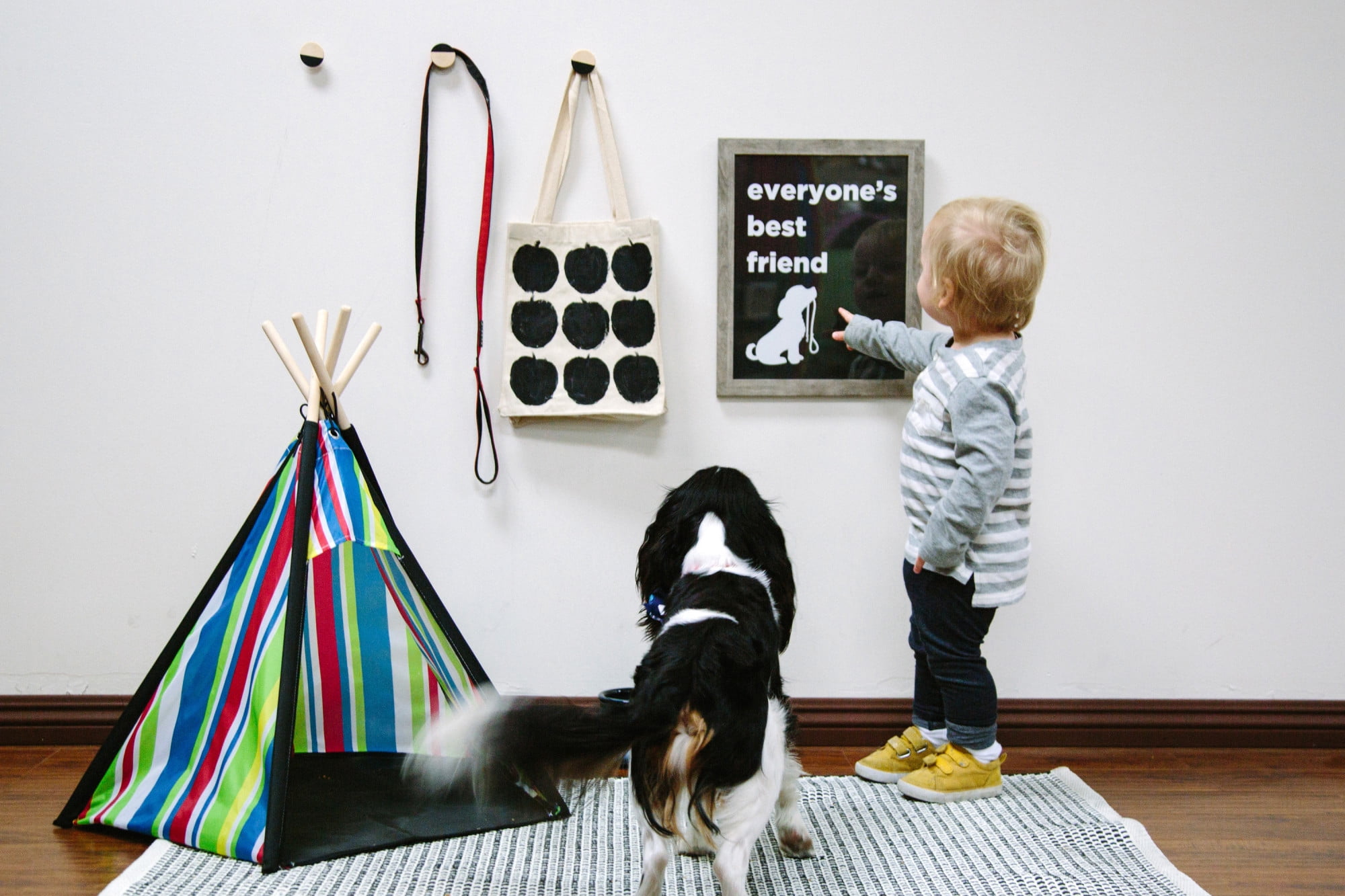 Pacific Play Tents Cozy Pet Teepee Dog Tent House Small Wood Green Yellow All Lifestages