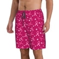 thumbnail image 2 of KLL Breast Cancer Awareness6 Men's Casual Summer Beach Shorts Hawaiian Shorts with Pockets-Medium, 2 of 5