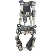 3M DBI-SALA 1112542 ExoFit STRATA, Aluminum 4 D-Rings, Tri-Lock Revolver QC Buckles with Sewn in Hip Pad/Belt, Large, Blue/Gray