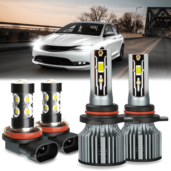 For 2013-2015 Chrysler 200 LED HEADLIGHT   Fog Light Bulbs White Kit Combo 4pcs
