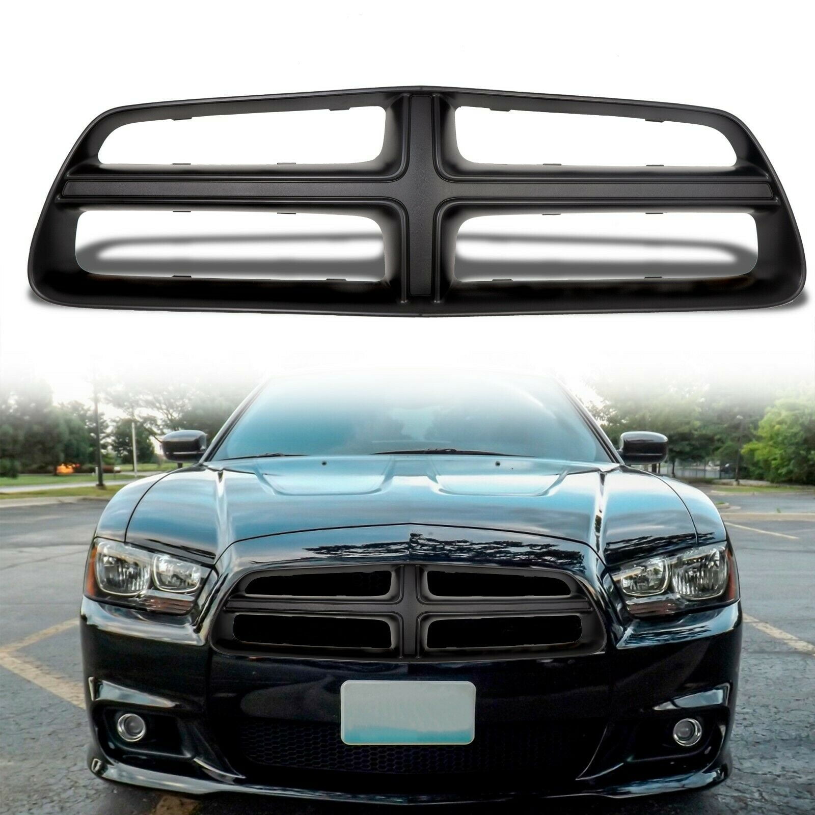 BLACK Front Grille Shell Trim NEW For 20112014 2012 2013