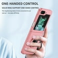 thumbnail image 6 of ELEHOLD Slim Case for Samsung Galaxy Z Flip 5 Rugged Case with Metal Ring Holder Kickstand Magnetic Shockproof Durable Case for Samsung Galaxy Z Flip 5, Pink, 6 of 9