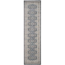 SAFAVIEH Sofia Raschelle Border Runner Rug, Light Grey/Beige, 2'2" x 10'