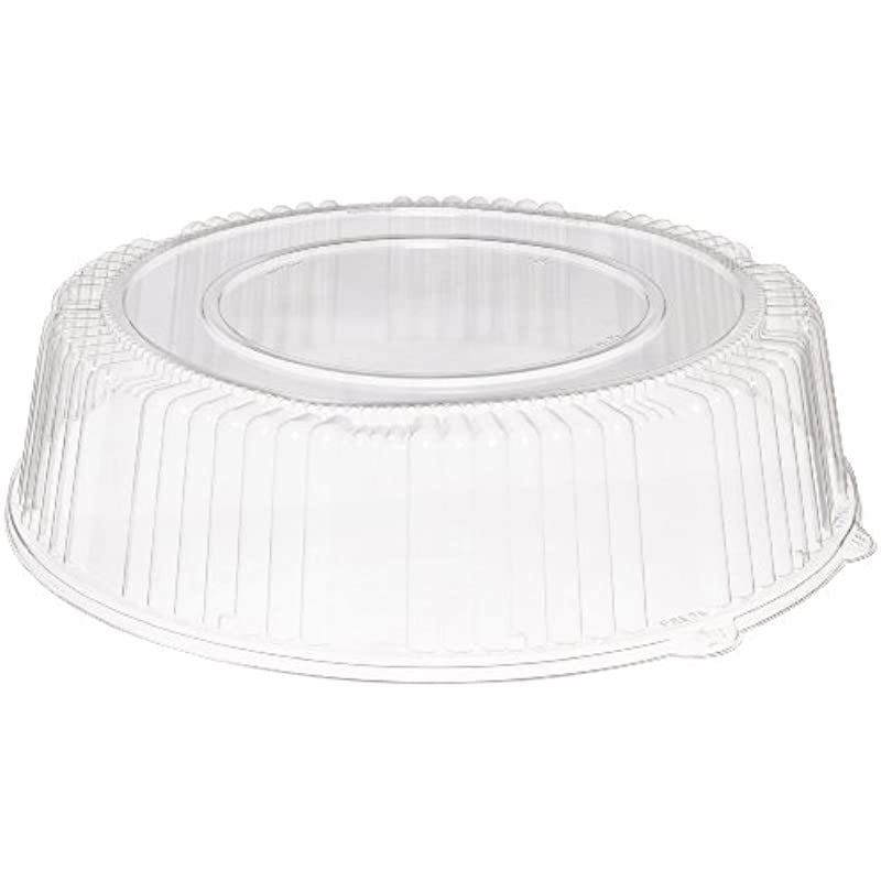 CaterLine Plastic Round Catering Tray Dome Lid, 16Inch, Clear (25
