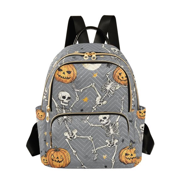 FORMRS Mini Backpack Purse for Women Travel Daypack Casual Shoulder Bag, Gray Halloween Dancing