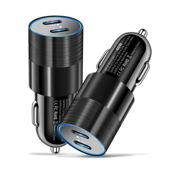 Dual Pd Port Car Mobile Phone Charger Stable Pd+pd Dual Fast Charging Power Adapter 40w