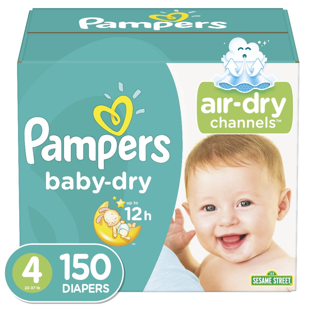 uitgehongerd Kinderen haag Pampers Baby-Dry Extra Protection Diapers, Size 4, 150 Ct - Walmart.com