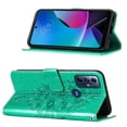 thumbnail image 2 of SaniMore Case for Motorola Moto G Power 2023 (6.5"), PU Leather Skin with Luxury Embossed Butterfly [Wrist Strap & Card Slots & Flip Kickstand] Full-body Shockproof Business Wallet Cover, Green, 2 of 7