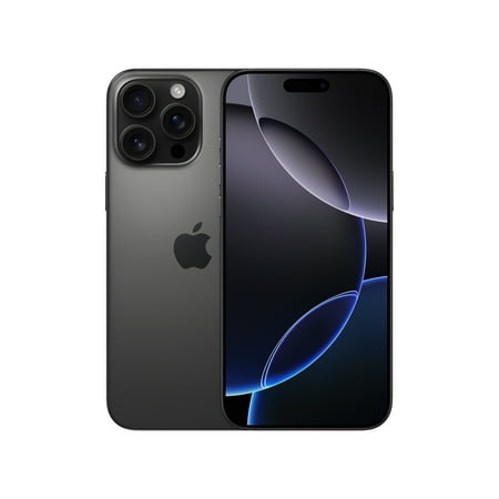 Straight Talk Apple iPhone 16 Pro Max, 256GB, Black Titanium - Prepaid Smartphone [Locked to Straight Talk]