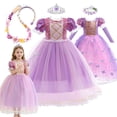 thumbnail image 2 of Disfraz de Rapunzel de Disney para niñas, vestido de princesa para cumpleaños, Carnaval, fiesta de Halloween, ropa enredada, 2 of 5