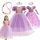 thumbnail image 2 of Disfraz de Rapunzel de Disney para niñas, vestido de princesa para cumpleaños, Carnaval, fiesta de Halloween, ropa enredada, 2 of 5