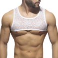 thumbnail image 1 of Playeras De Cuello En V Para Hombre, Camisetas De Malla Con Diseño Floral, Camisetas Sexis De Manga Corta Para Actuaciones En Discotecas, 1 of 4
